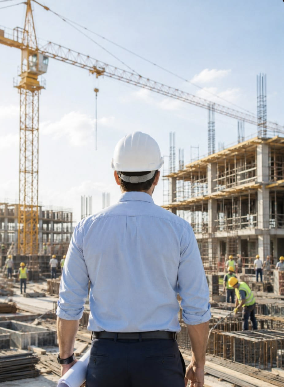 Construction management on site